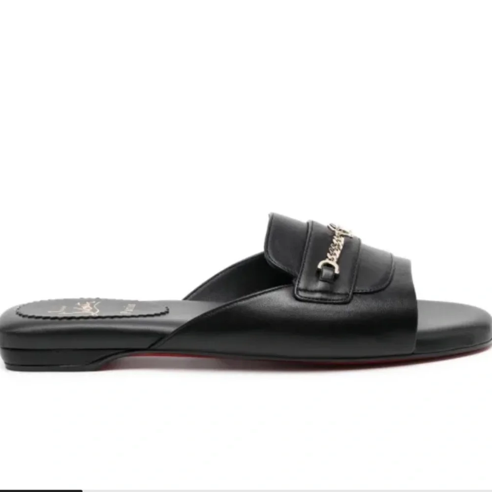 Christian Louboutin  Miss MJ Mule Slippers Red Sole with Black Edge - Picture 10 of 12